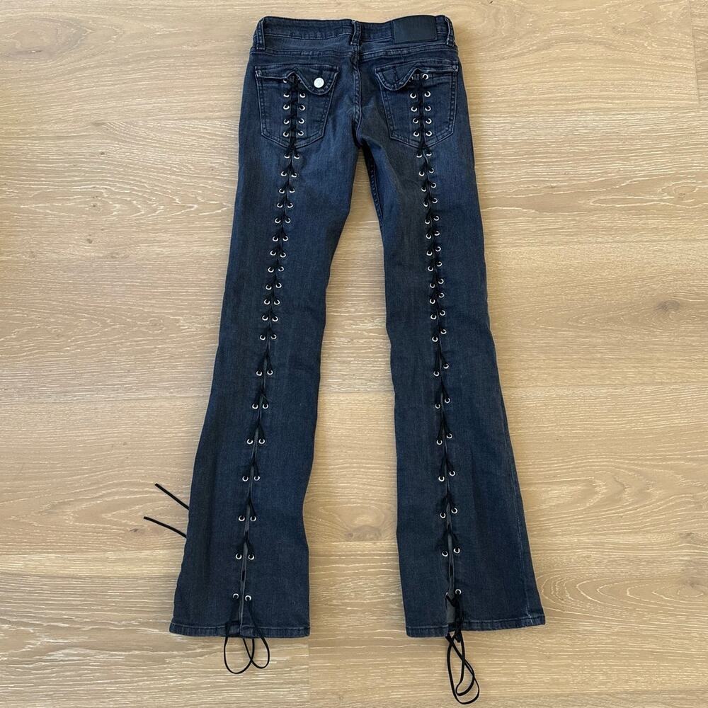 Revice Jeans Lace Up Flares Icon Gibson Size 25 Faded Black - Picture 4 of 6